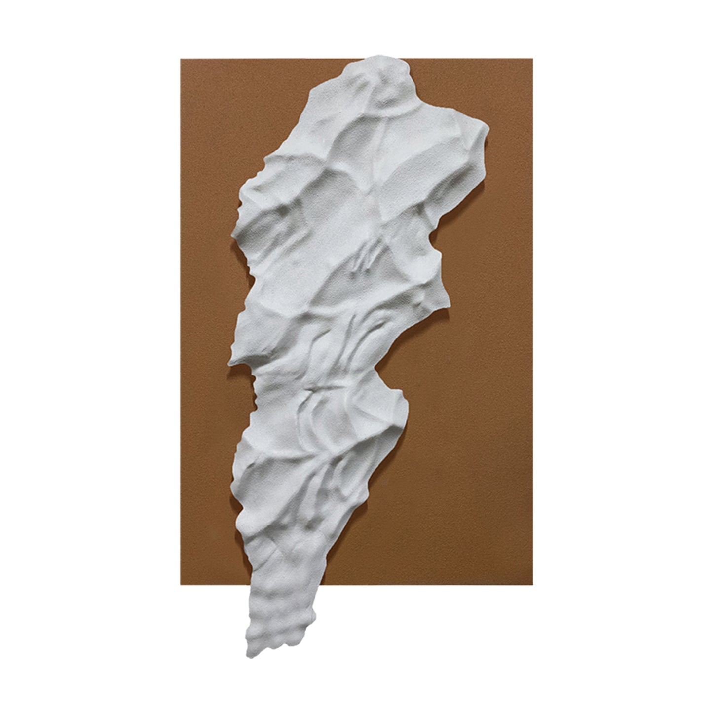 White Melted Form Sandstone Wall Relief