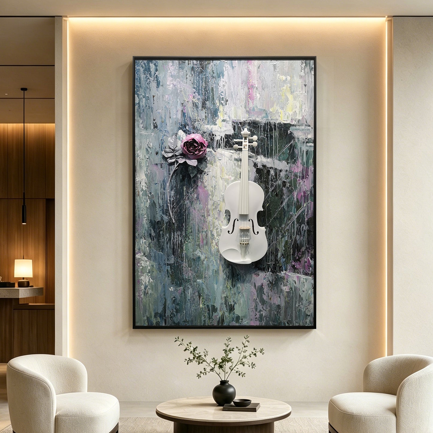 Violin Reverie Mixed Media Wall Art