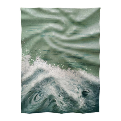 Emerald Silk Wave Textured Wall Art