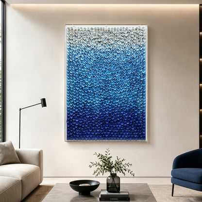Blue Gradient Bloom Wood Flower Vertical Wall Decor