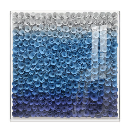 Blue Bloom Wood Flower Wall Panel