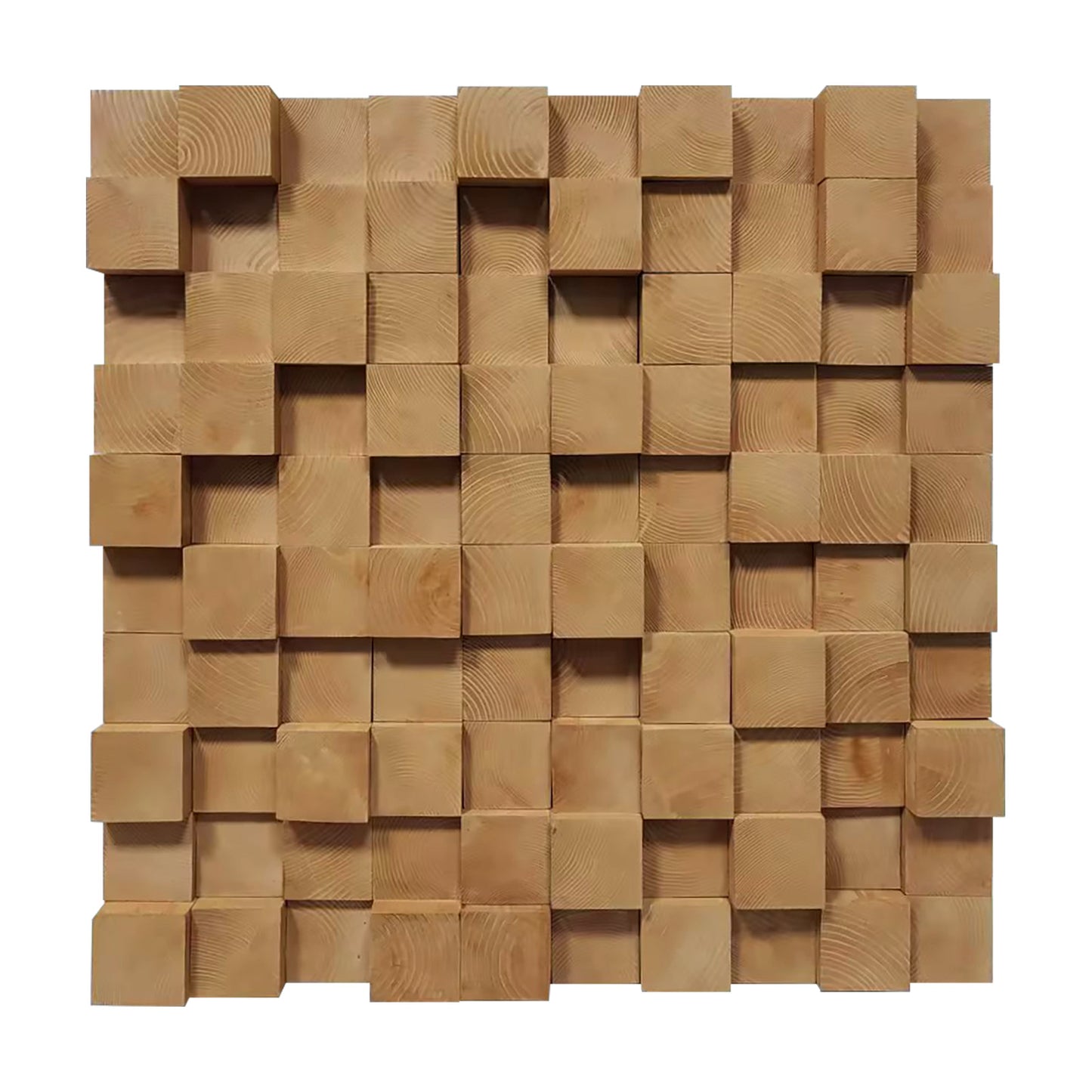 Natural Block Wood Mosaic Wall Art
