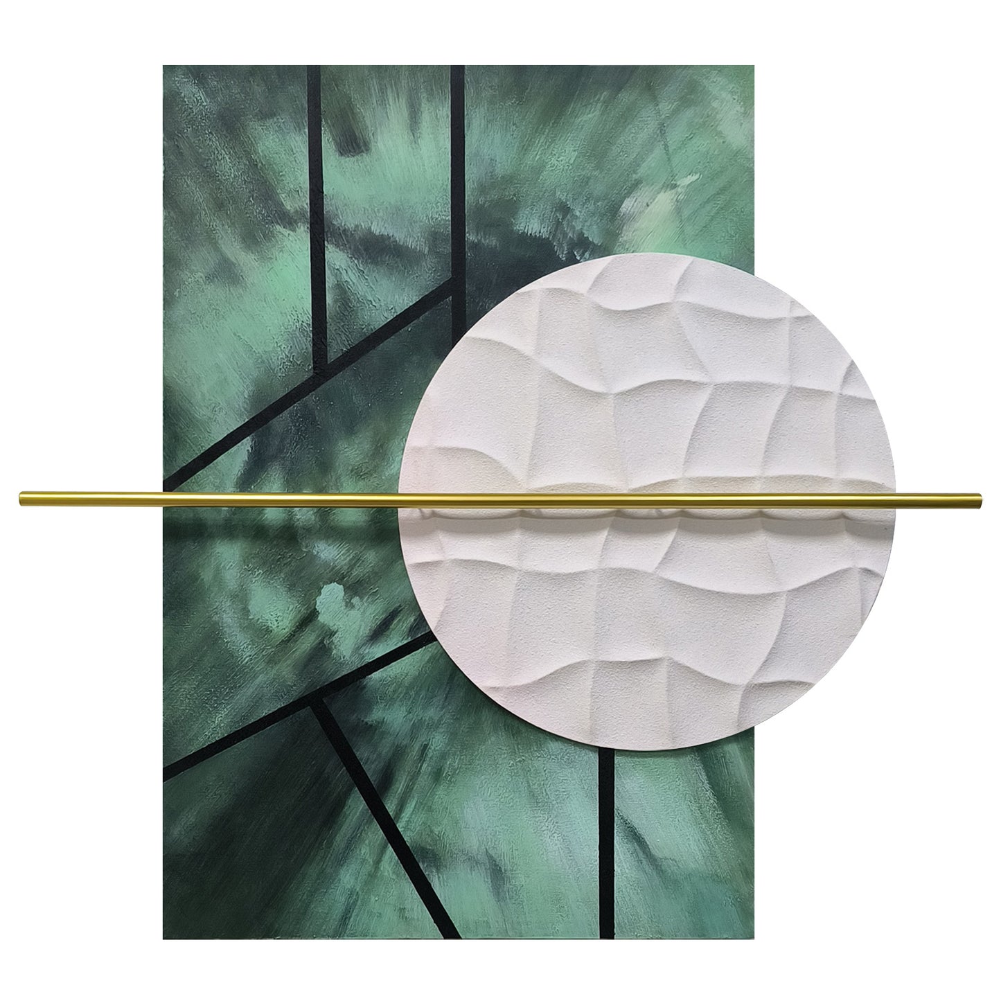Jade Grid Circle Sandstone Wall Art