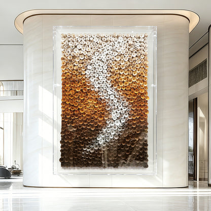 Amber Drift Paper Art Shadow Box