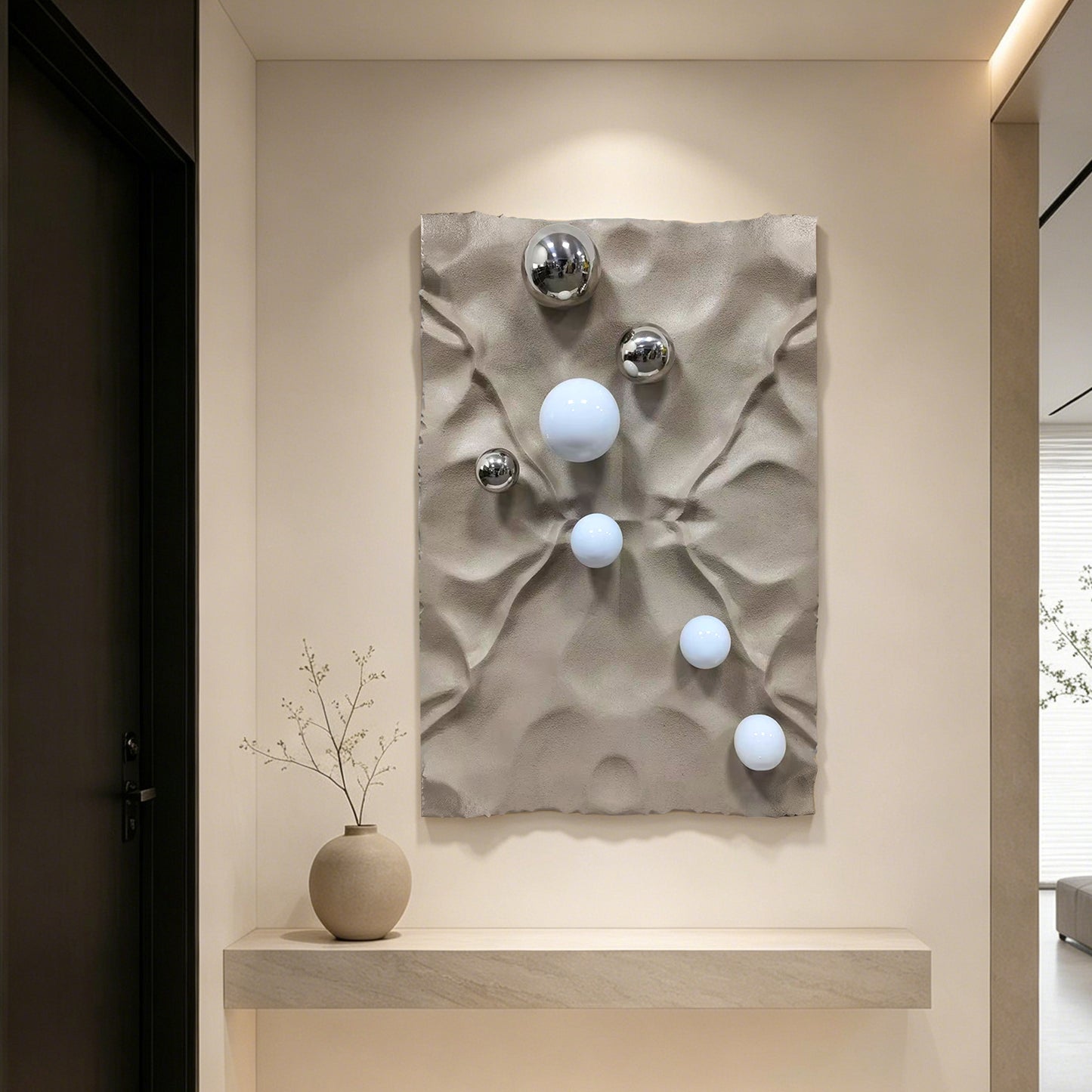 Silver Pebble Sandstone Wall Art