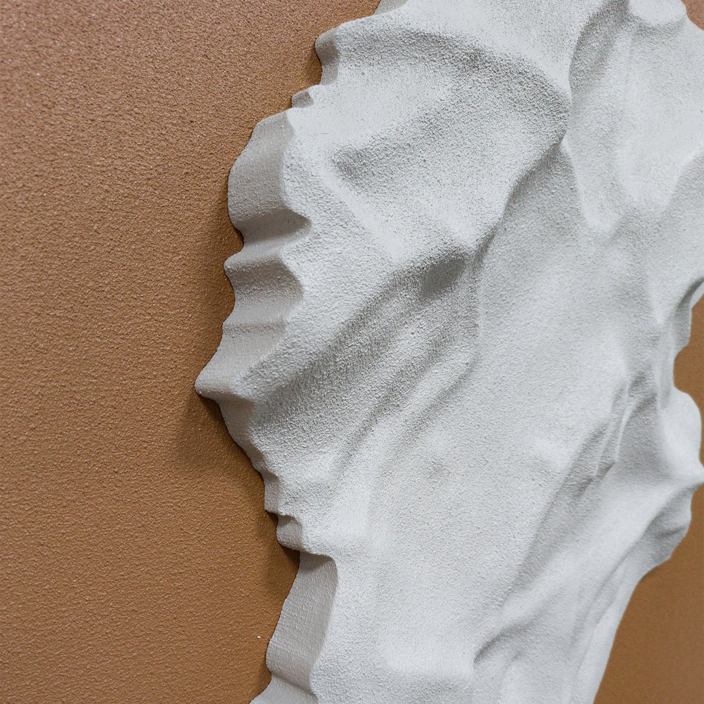 White Melted Form Sandstone Wall Relief