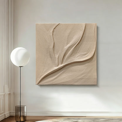 Ivory Leaf Carved Wall Relief