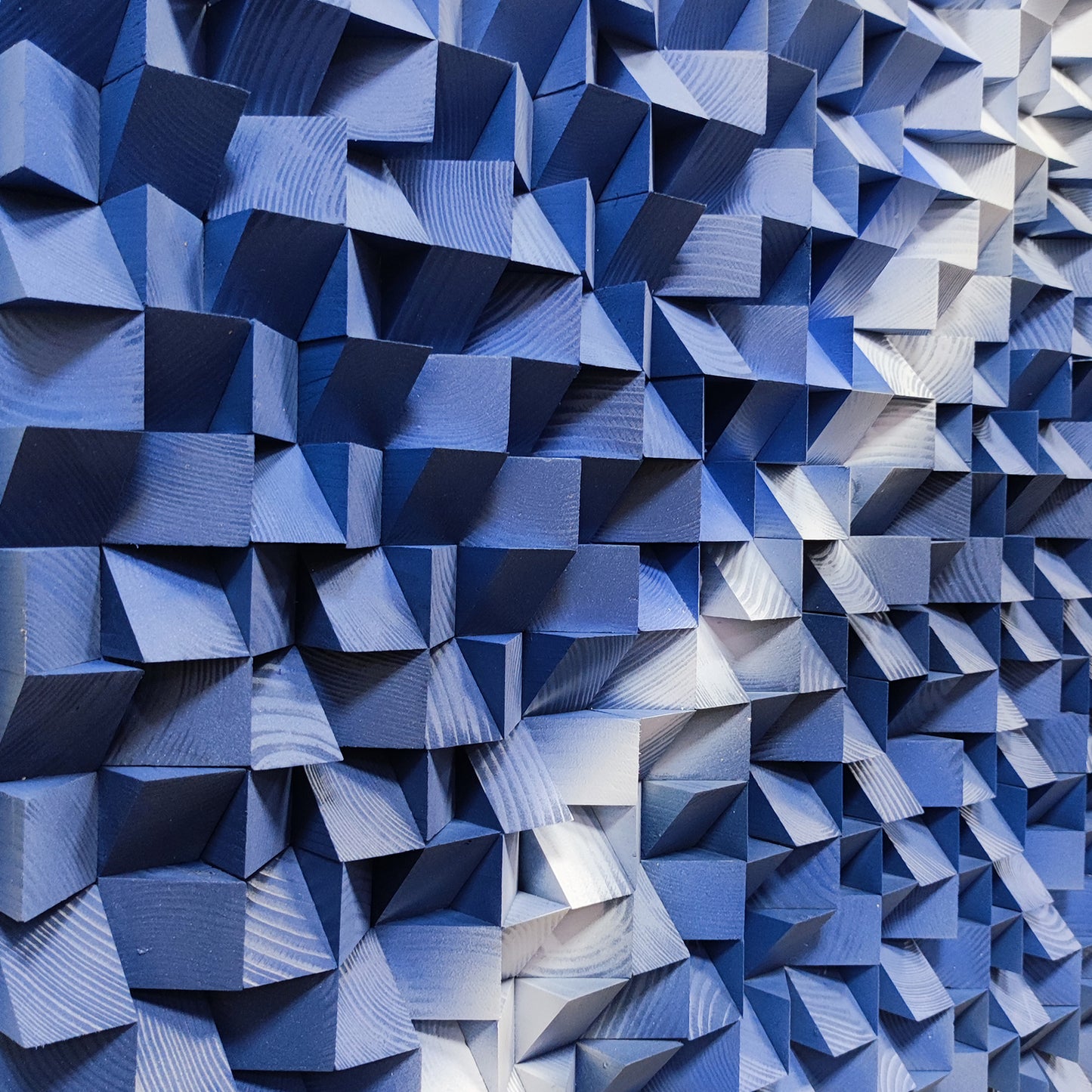 Blue Copper Wood Mosaic Wall Panel