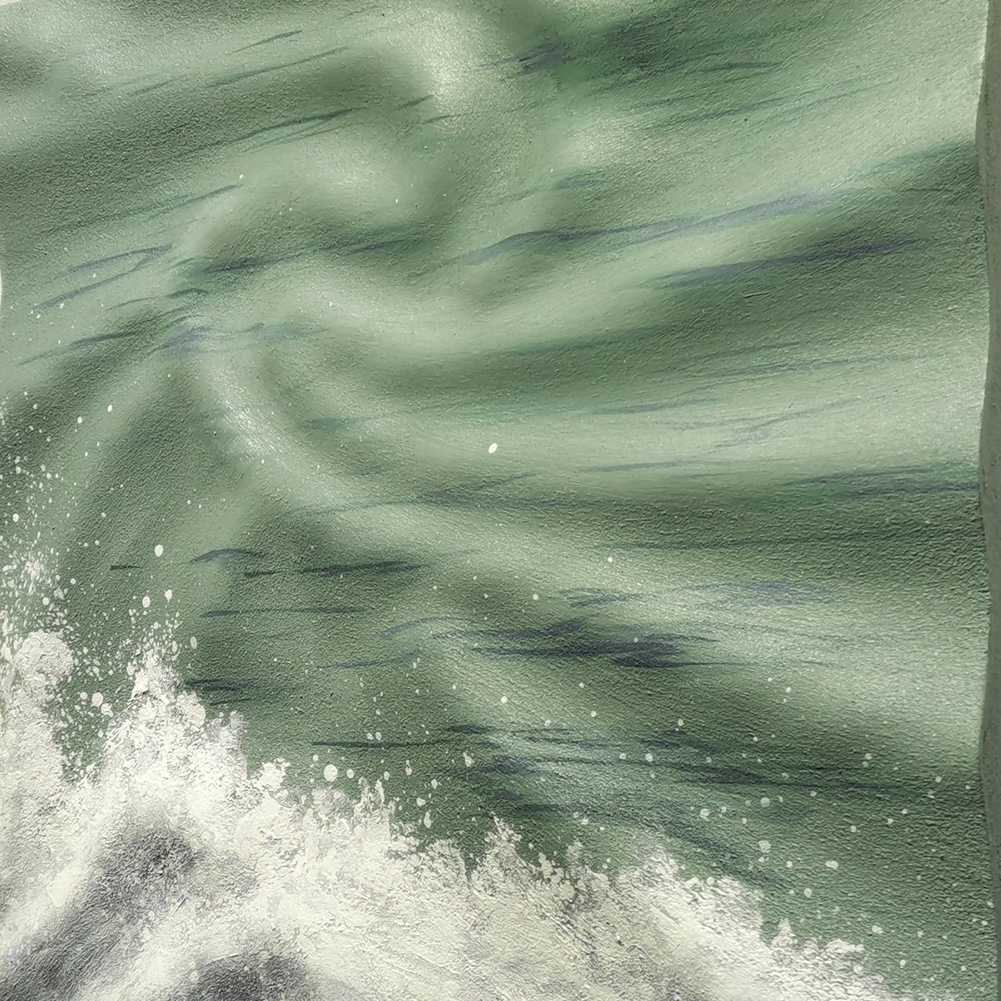 Emerald Silk Wave Textured Wall Art