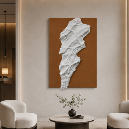 White Melted Form Sandstone Wall Relief