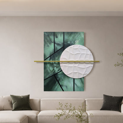 Jade Grid Circle Sandstone Wall Art
