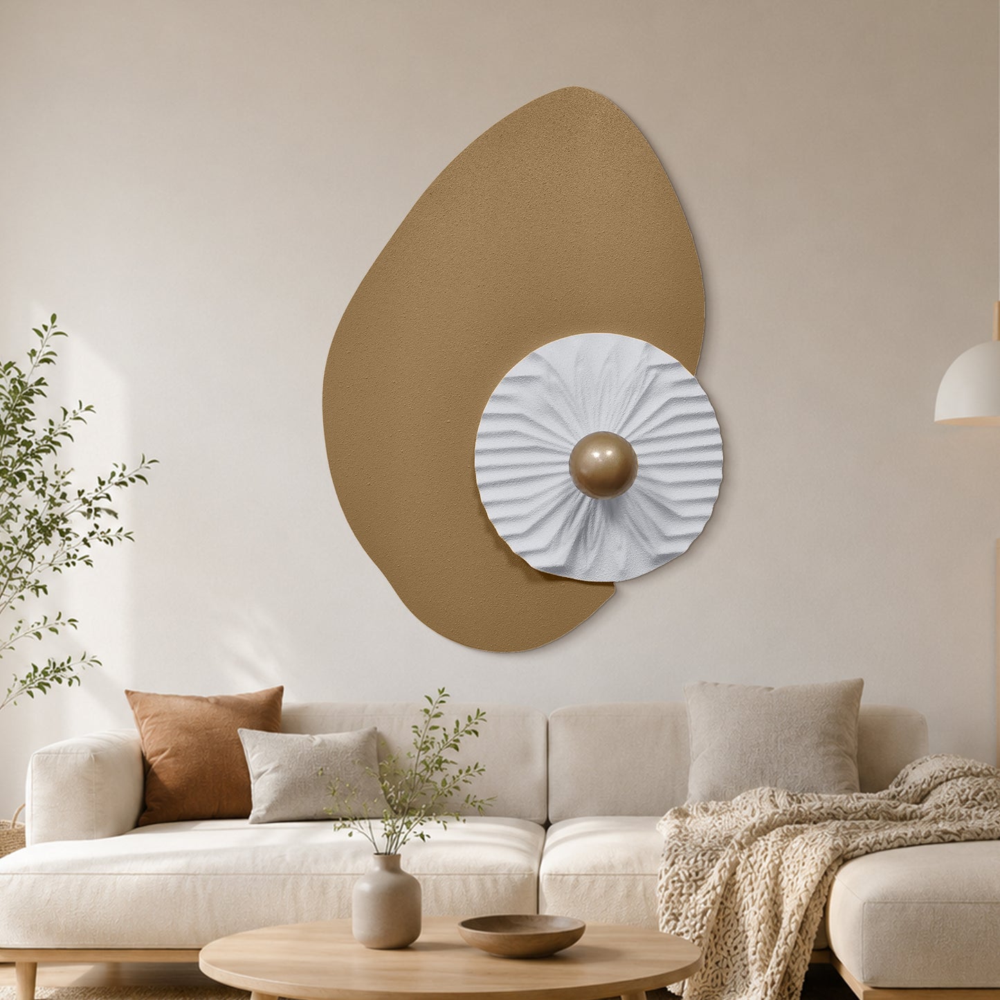 Taupe Shell Pearl Wall Sculpture