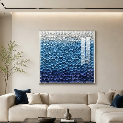 Blue Bloom Wood Flower Wall Panel