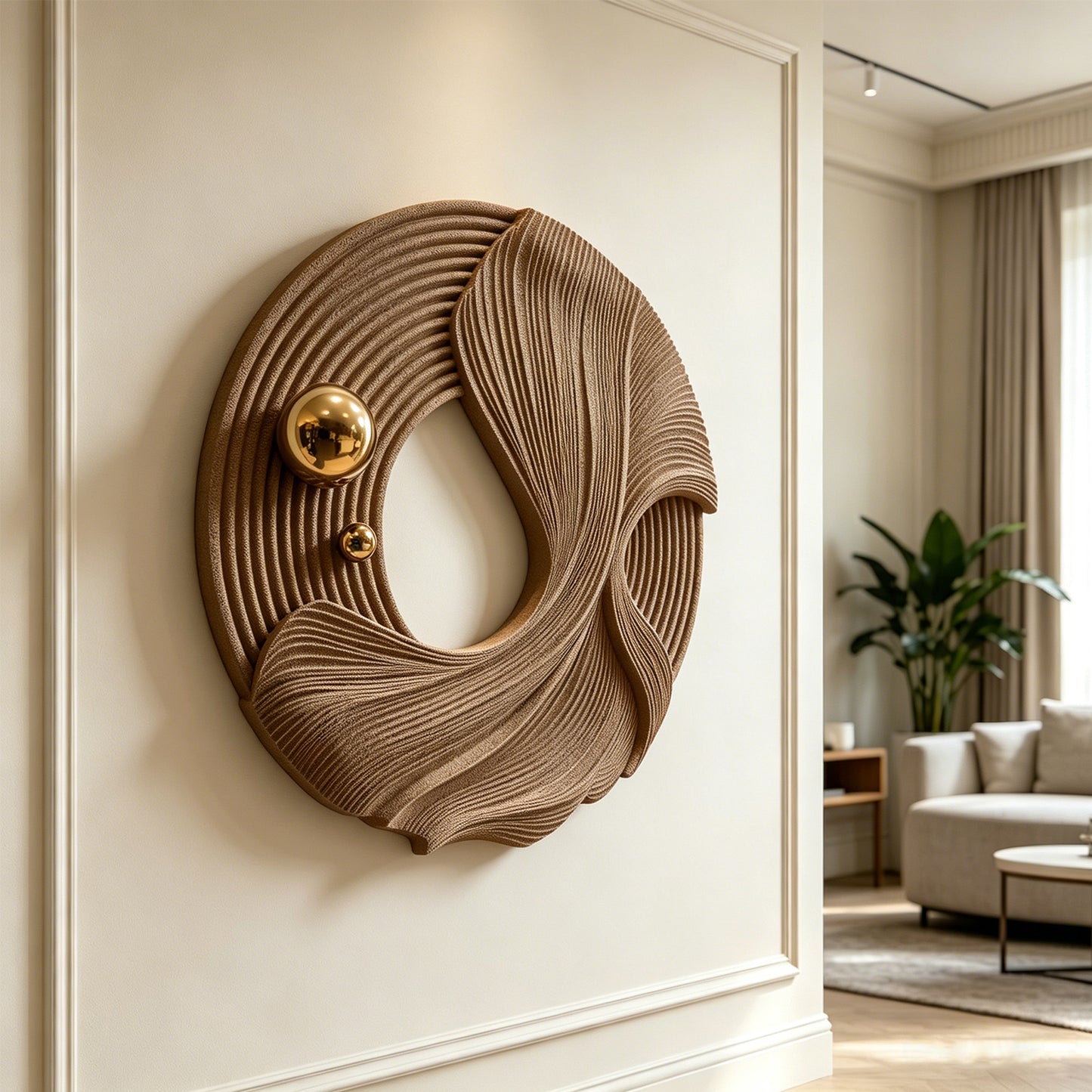 Rose Ribbon Orbit Wall Sculpture