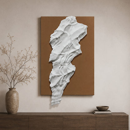 White Melted Form Sandstone Wall Relief