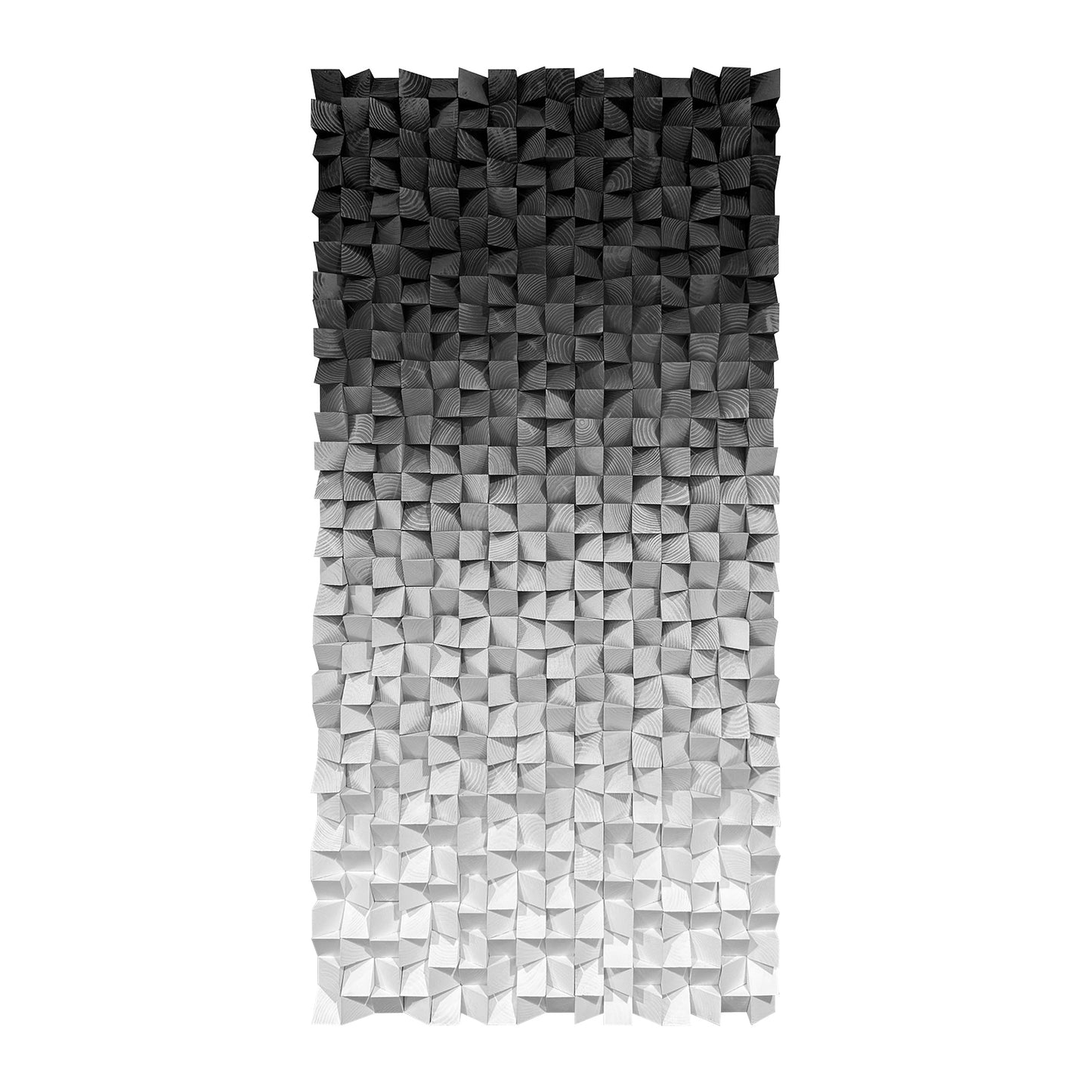 Extra Large Abstract Wood Wall Art, handcrafted from solid wood with black & white mosaic detailing, delivering a sleek modern focal texture.