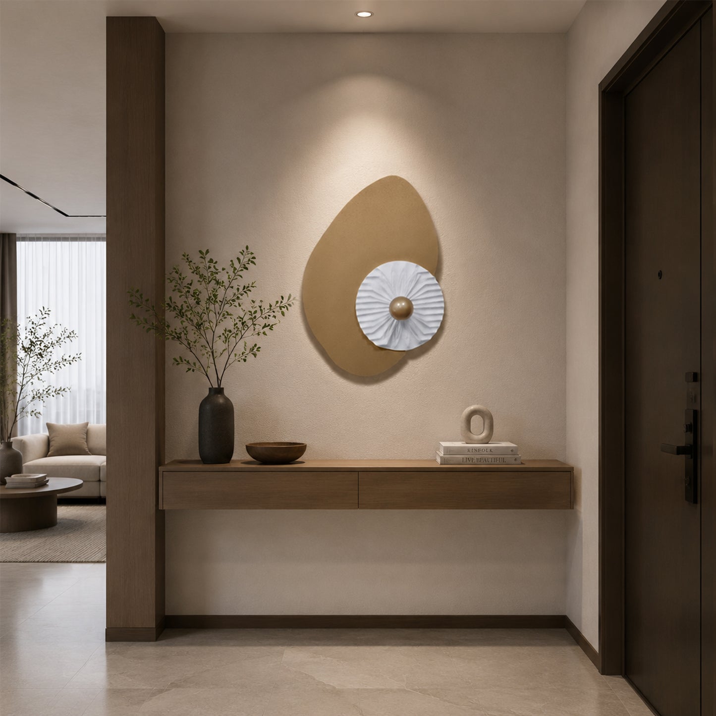 Taupe Shell Pearl Wall Sculpture