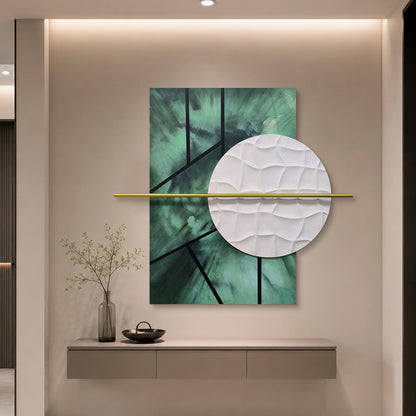 Jade Grid Circle Sandstone Wall Art