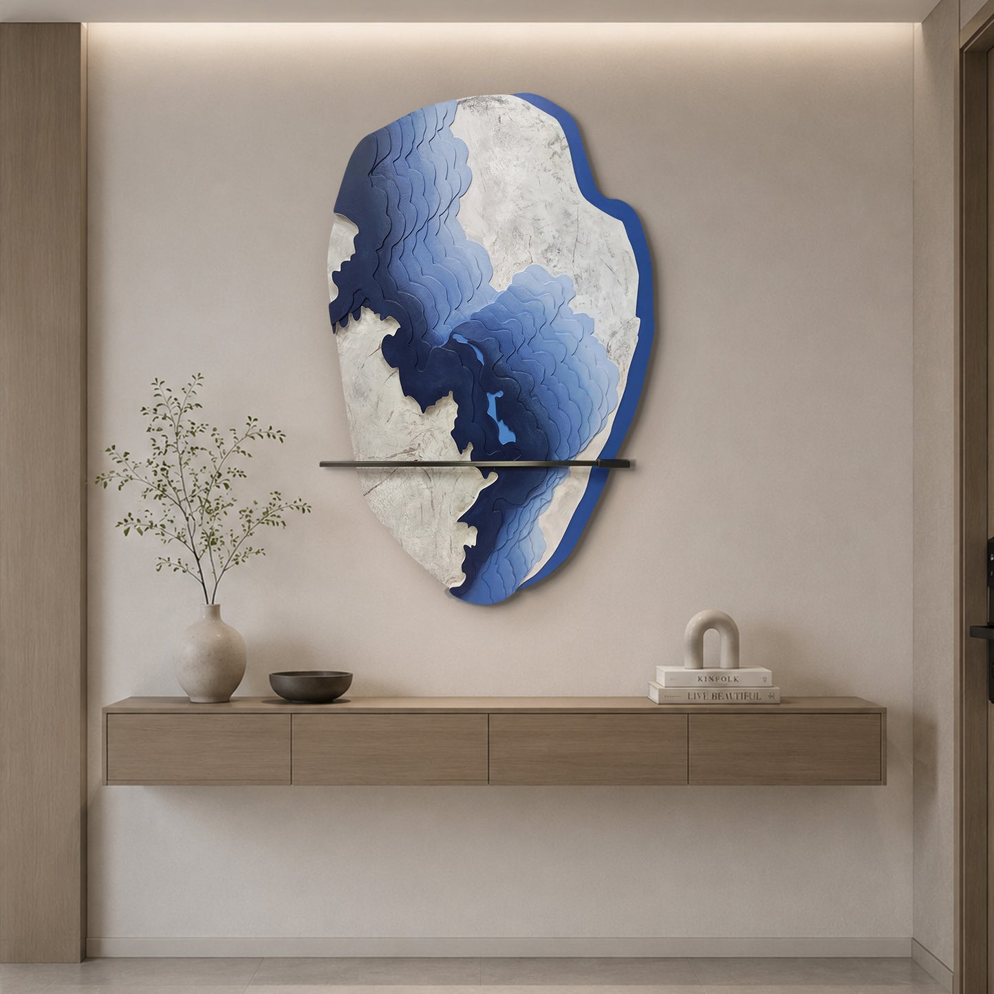 Blue Rift Stone Textured Wall Art