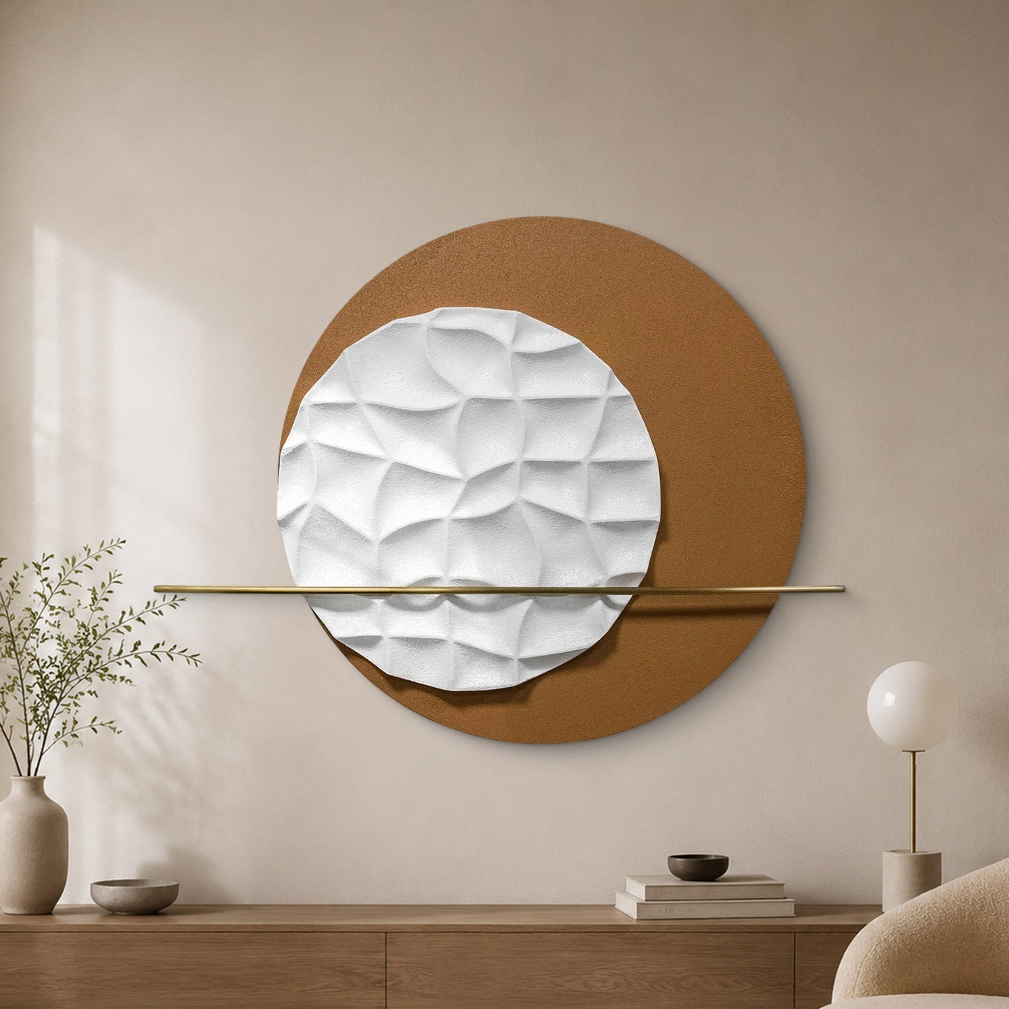 White Ripple Circle Wall Sculpture