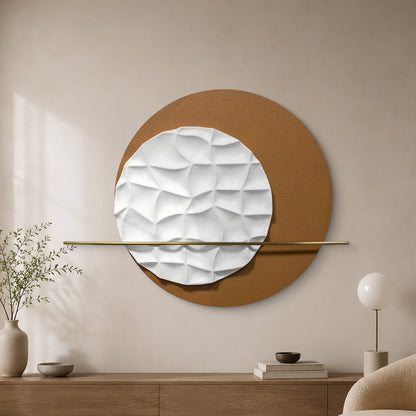 White Ripple Circle Wall Sculpture