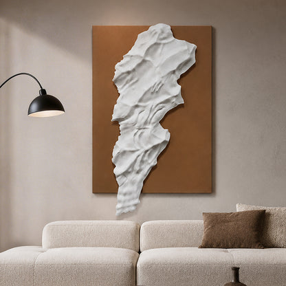 White Melted Form Sandstone Wall Relief