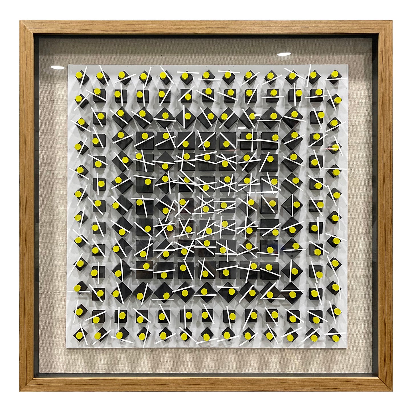 Abstract Carved & Painted Wall Sculpture - 3D Textured Art