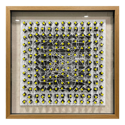 Abstract Carved & Painted Wall Sculpture - 3D Textured Art