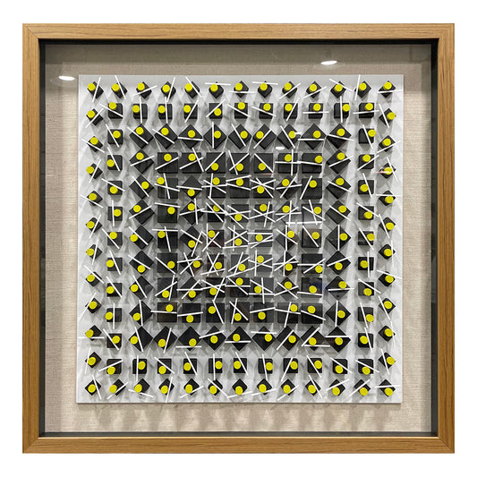 Abstract Carved & Painted Wall Sculpture - 3D Textured Art