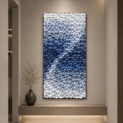 Blue Copper Wood Mosaic Wall Panel