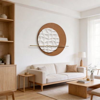 White Ripple Circle Wall Sculpture