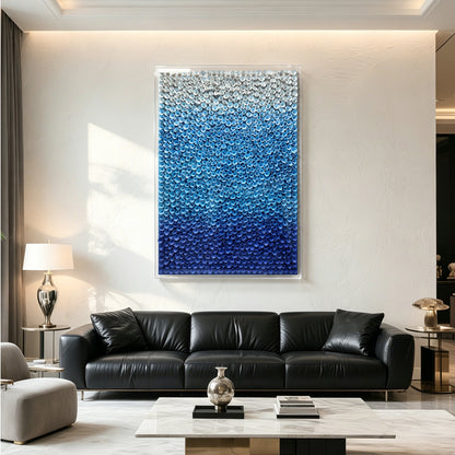 Blue Gradient Bloom Wood Flower Vertical Wall Decor