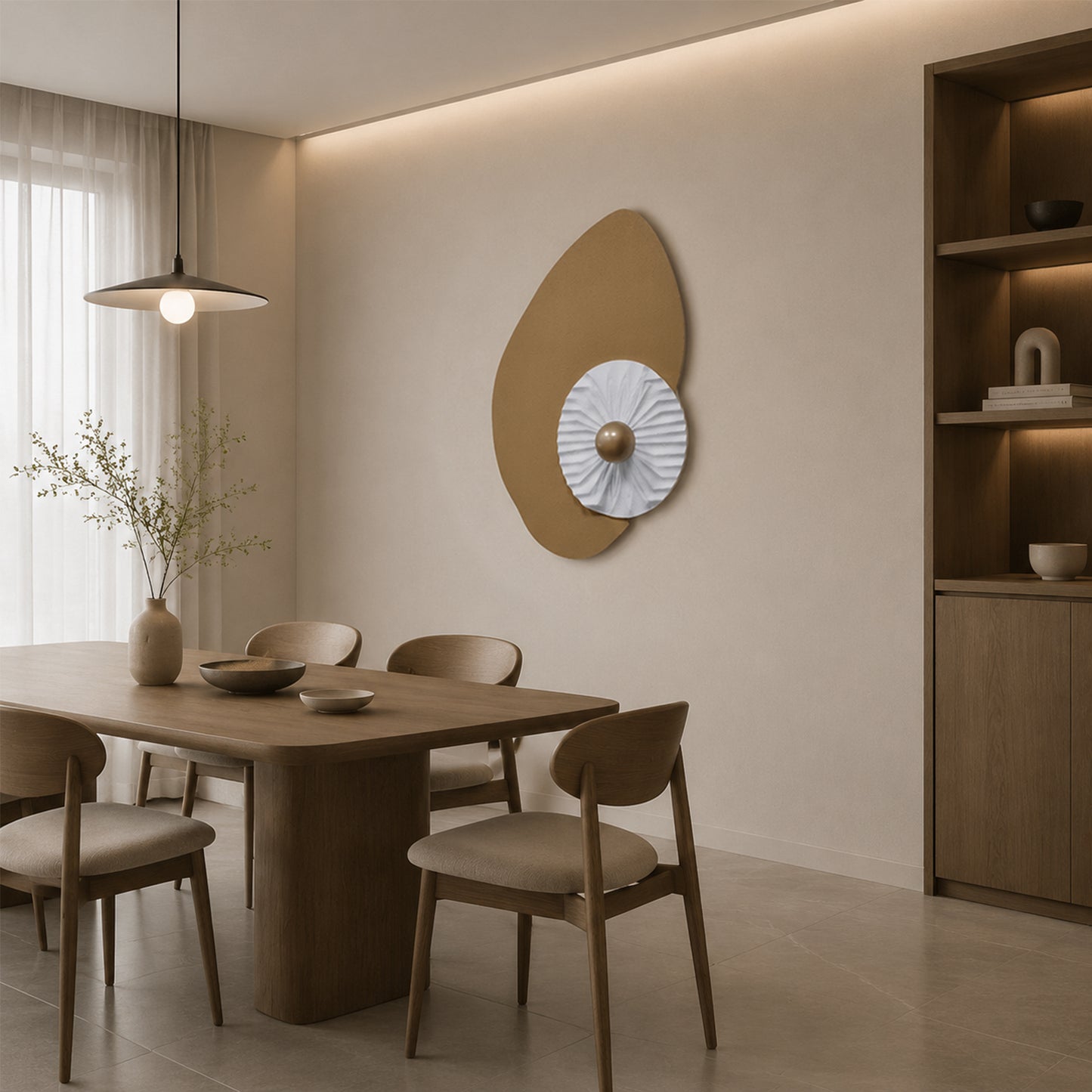 Taupe Shell Pearl Wall Sculpture