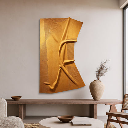 Golden Fold Carved Wall Panel