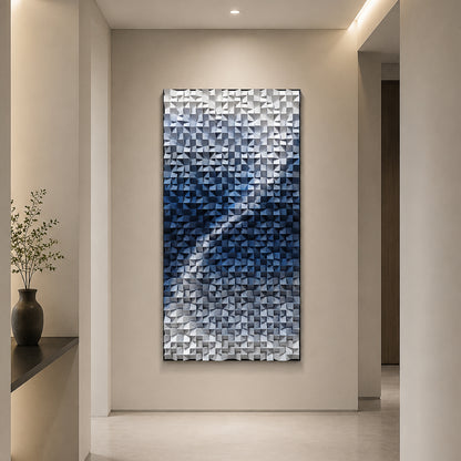 Blue Copper Wood Mosaic Wall Panel