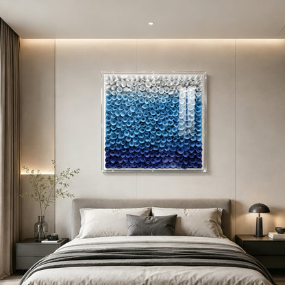 Blue Bloom Wood Flower Wall Panel