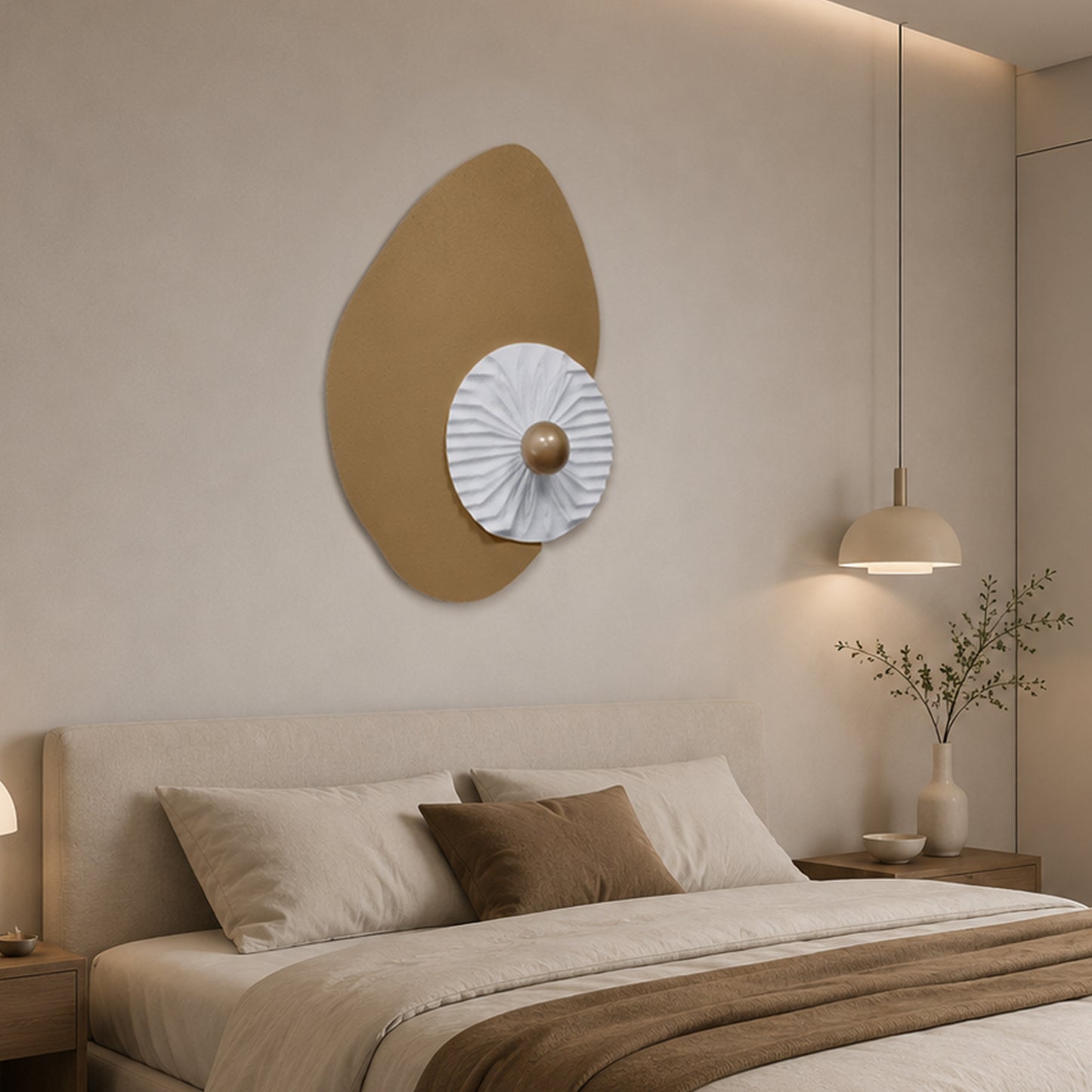 Taupe Shell Pearl Wall Sculpture