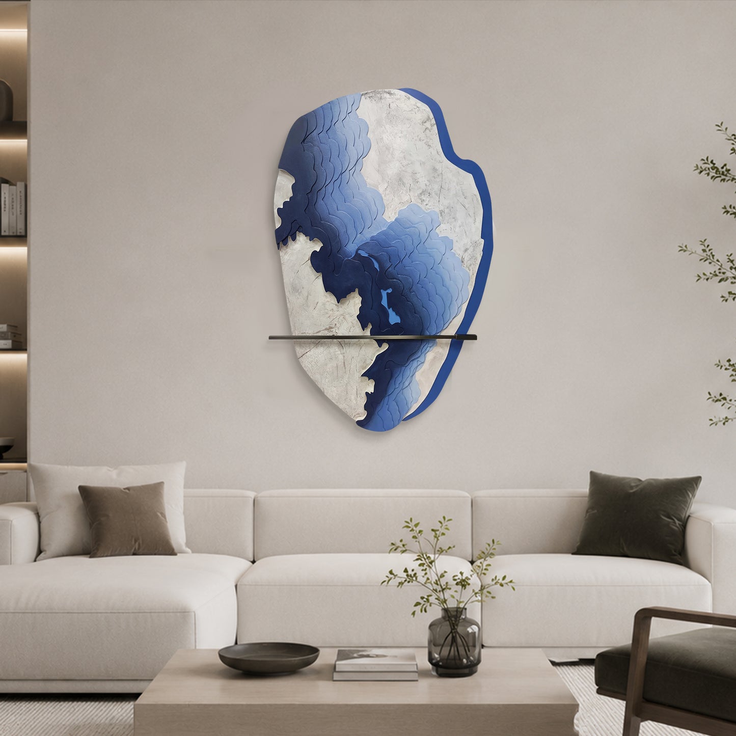 Blue Rift Stone Textured Wall Art