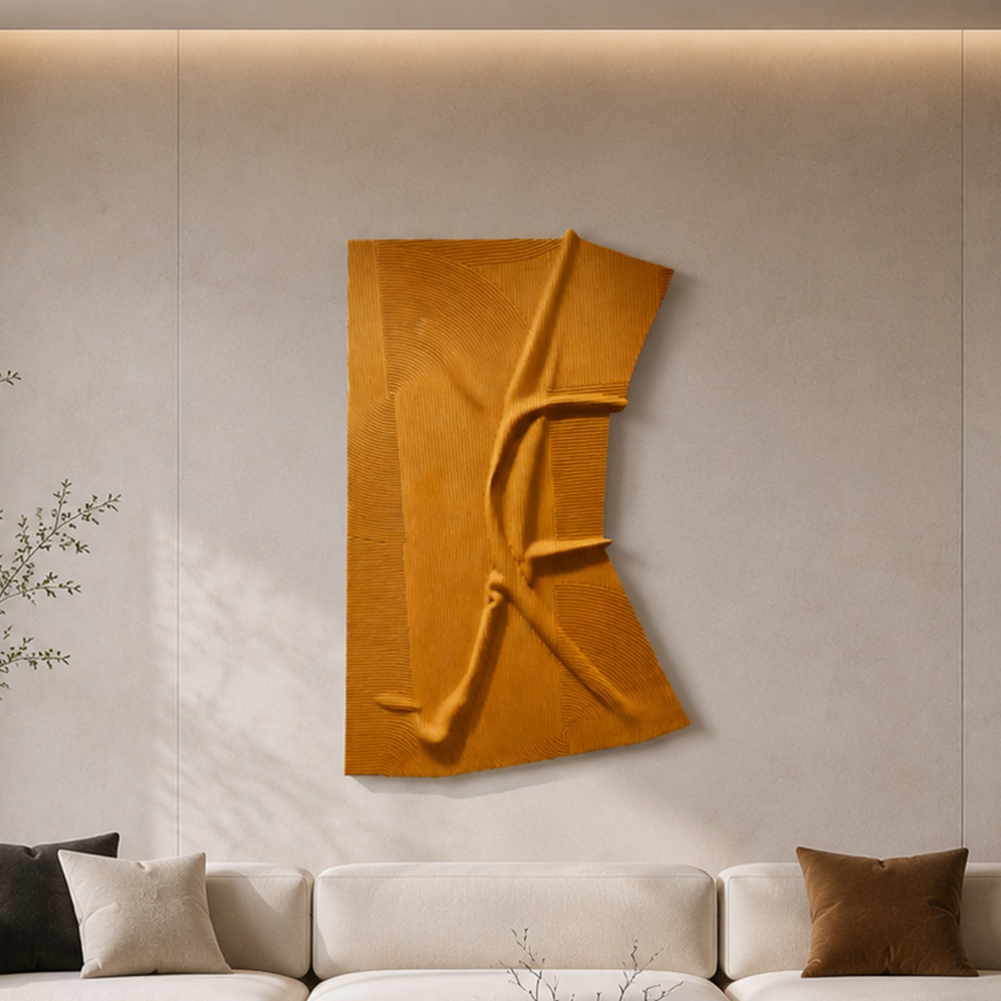 Golden Fold Carved Wall Panel