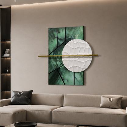 Jade Grid Circle Sandstone Wall Art