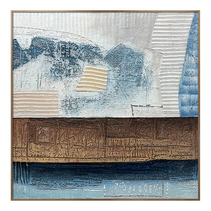 Mixed Media Abstract Wall Art with Sculptural Texture