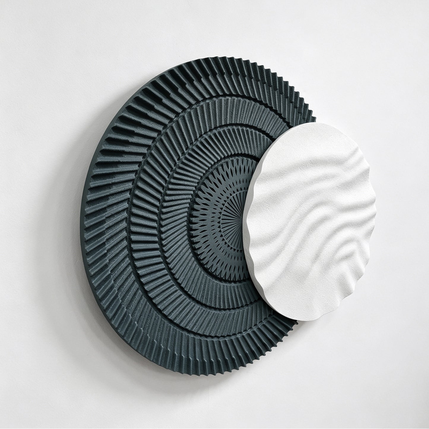 Navy Ivory Overlap Round Wall Art