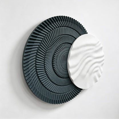 Navy Ivory Overlap Round Wall Art