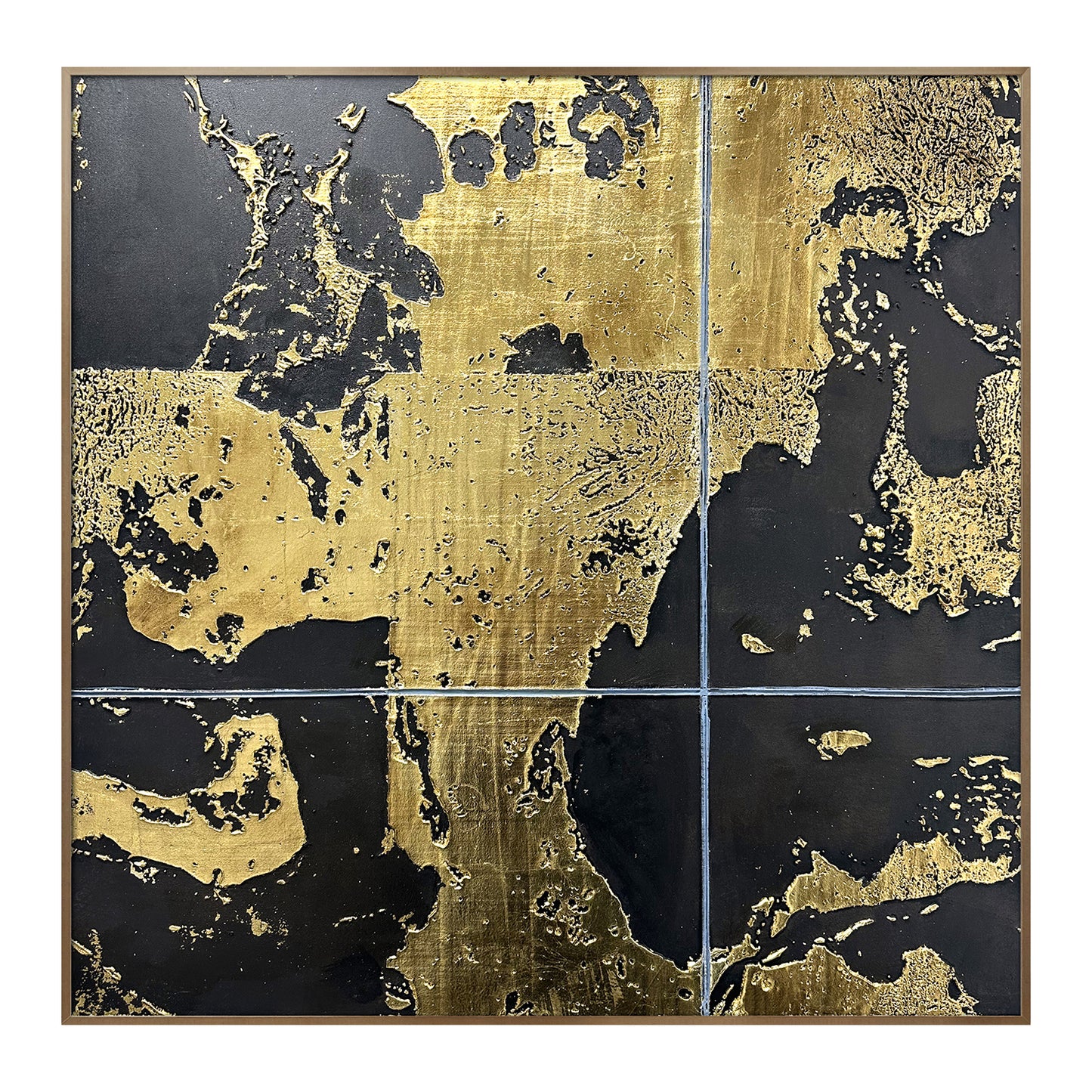 Luxury Gold Leaf Abstract Wall Art with Textured Finish