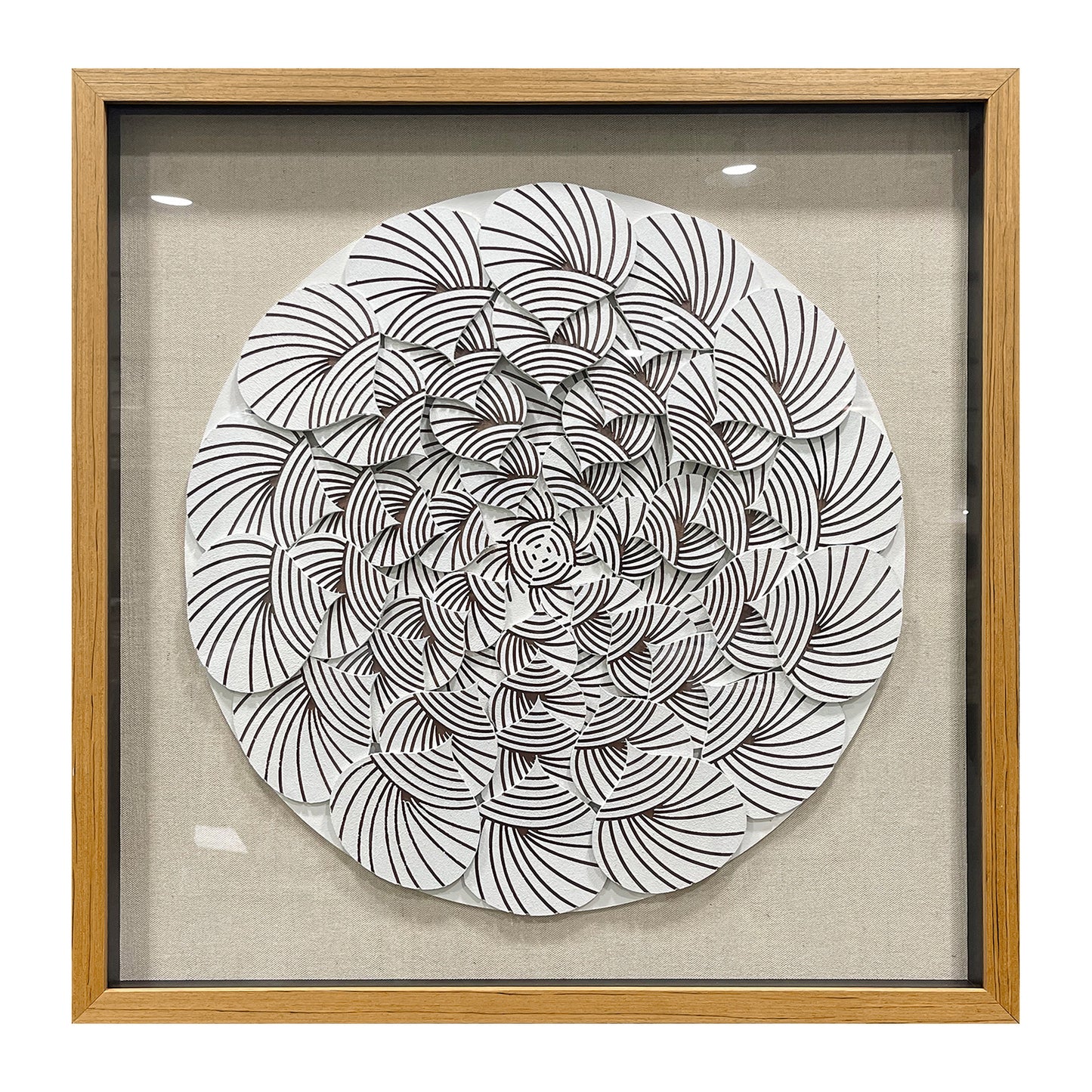Abstract Gradient Wood Peg Mosaic Art - Textured 3D Shadow Box