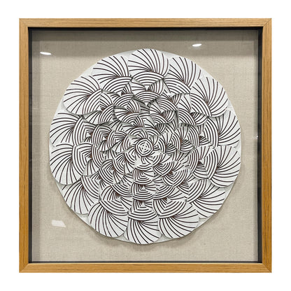 Abstract Gradient Wood Peg Mosaic Art - Textured 3D Shadow Box