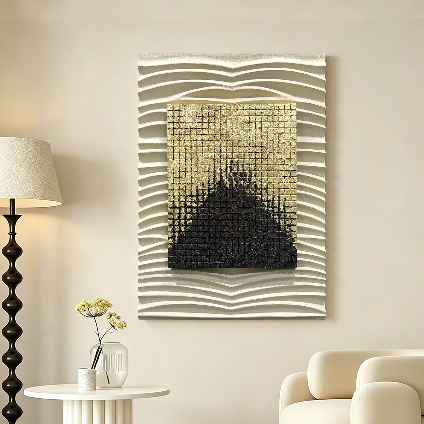 Gold Core Ripple Wall Relief