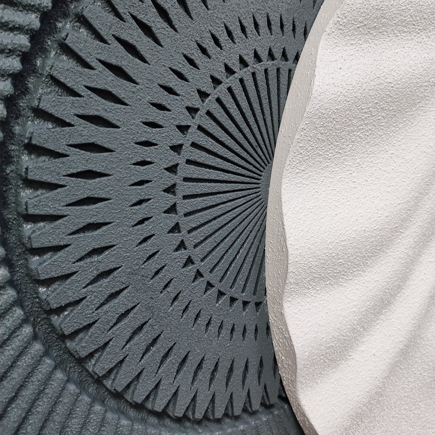 Navy Ivory Overlap Round Wall Art