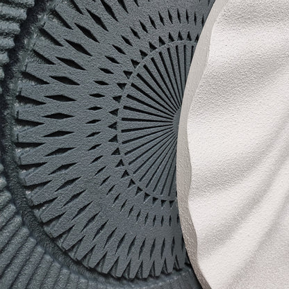 Navy Ivory Overlap Round Wall Art