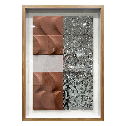 Modern 3D Abstract Wall Relief - Wood & Metal Fusion Statement Piece